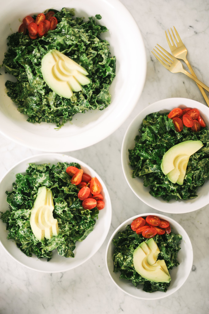 Pesto Kale Salad- Sarah's Favorite! via simplyrealhealth.com