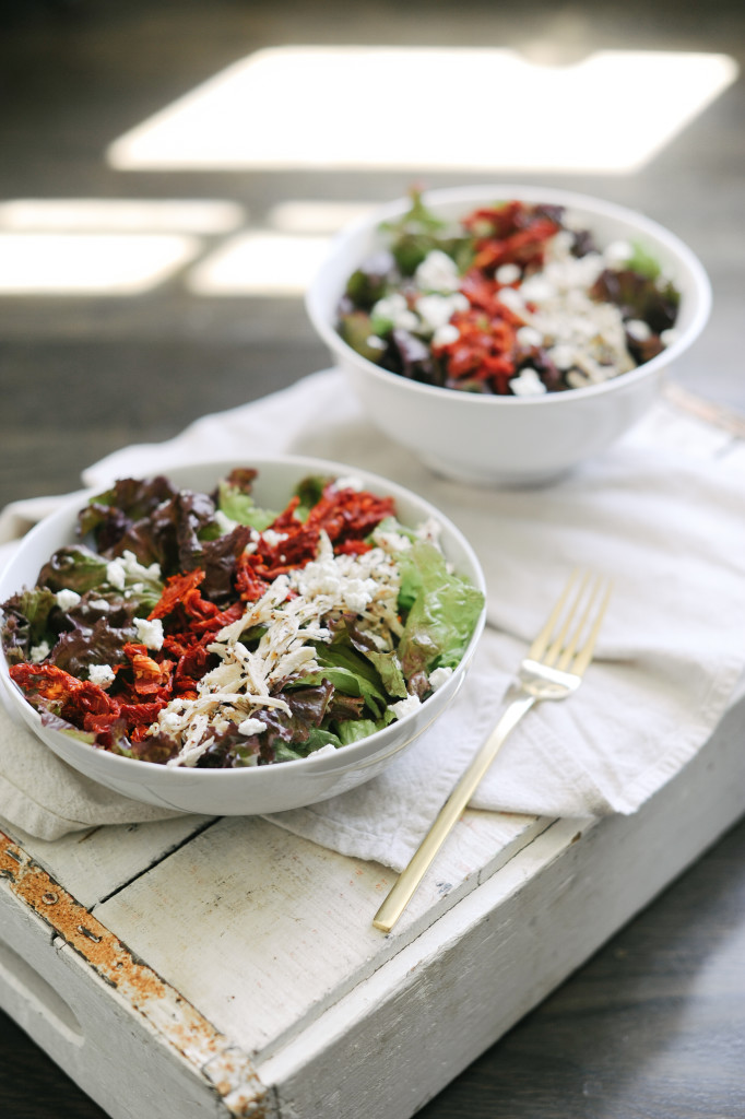 Sundried Tomato + Pulled Chicken Salad via simplyrealhealth.com and The Simply Real Health Cookbook