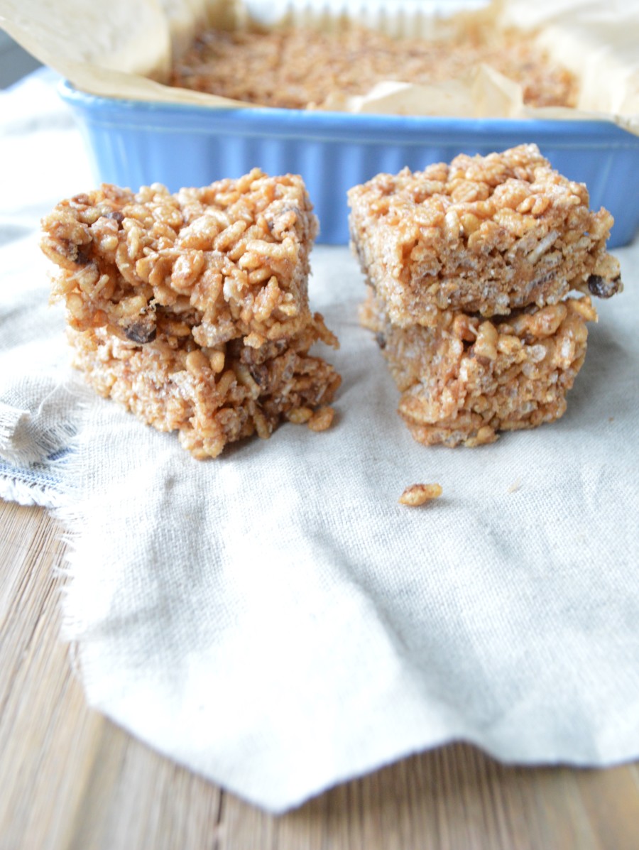 Healthy Rice Crispy Bars (gluten free, dairy free, refined sugar