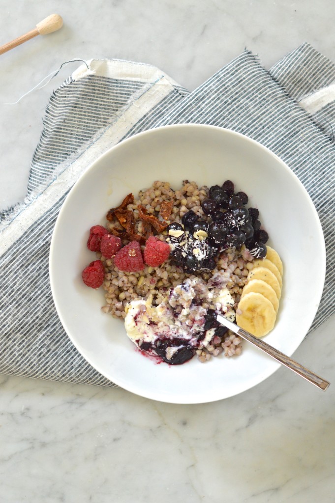 Brunch Better: Blueberry + Ricotta Morning Buckwheat Bowls via simplyrealhealth.com