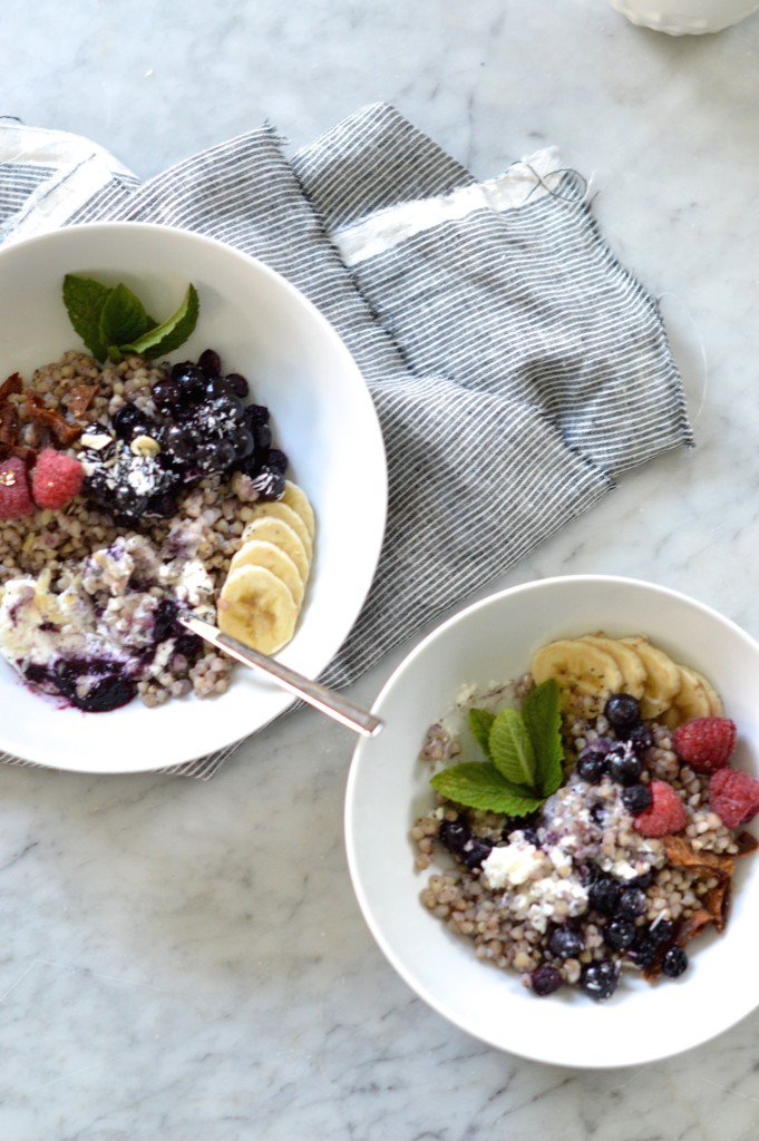 Brunch Better: Blueberry + Ricotta Morning Buckwheat Bowls via simplyrealhealth.com