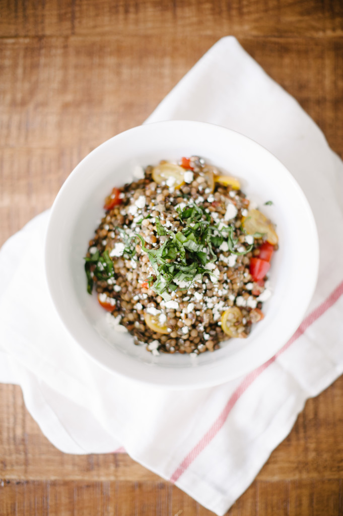 Lentil Basil Feta Salad from @simplyrealhealth