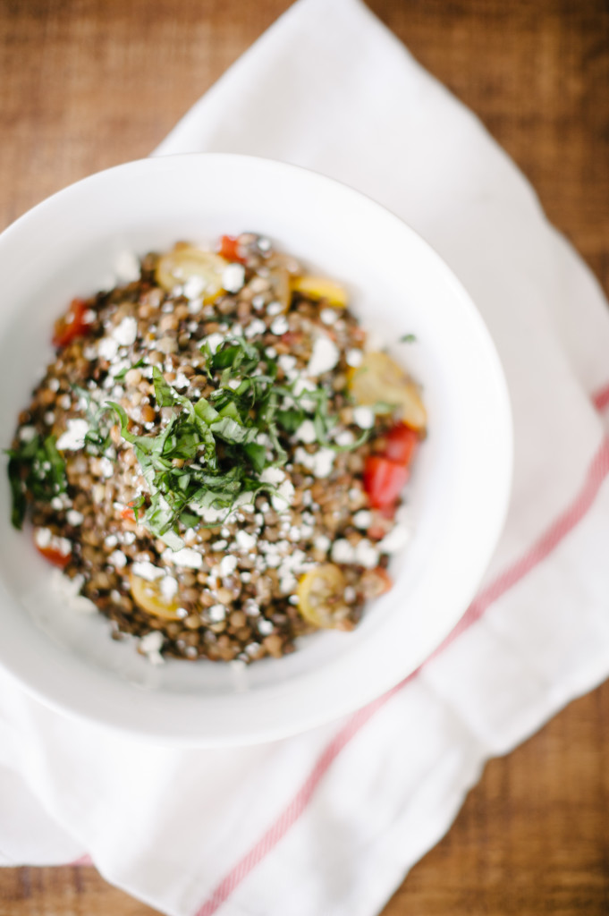 Lentil Basil Feta Salad from @simplyrealhealth