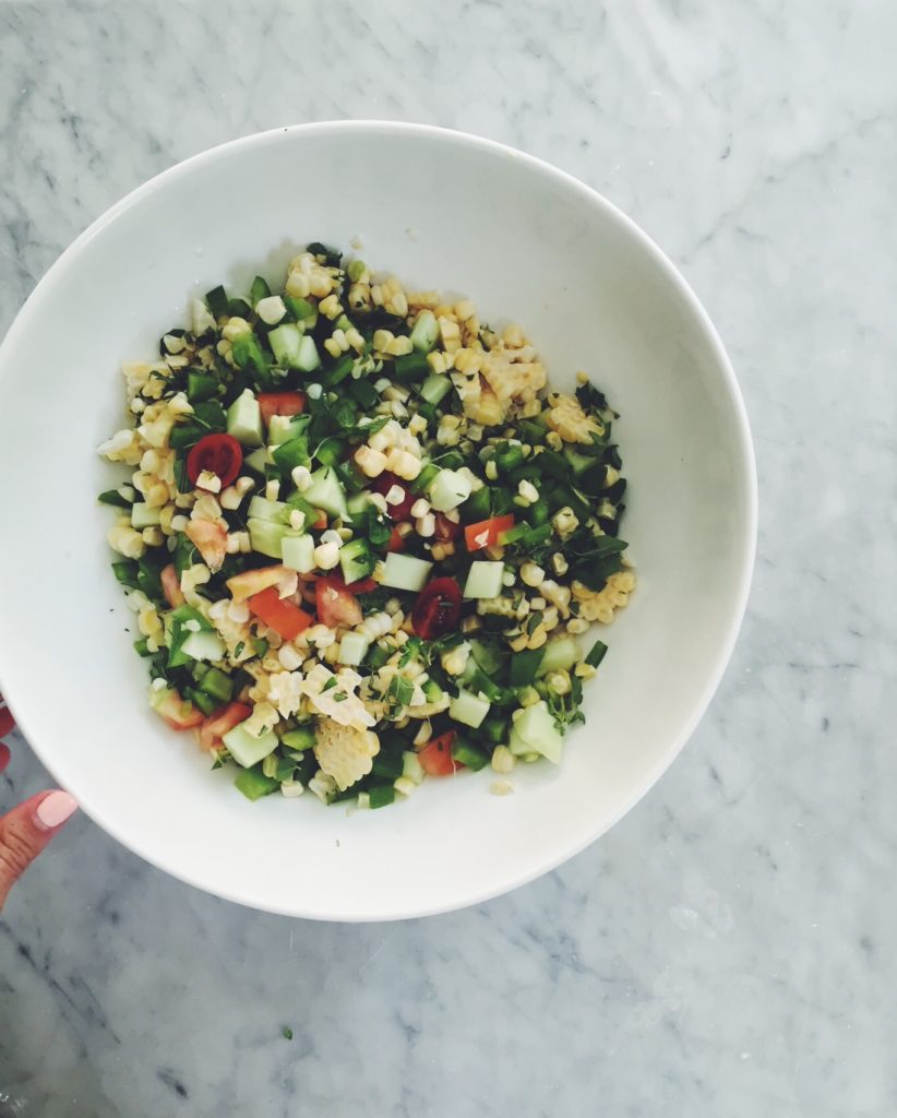 Easy Poblano Corn Picnic Salad via @simplyrealhealth