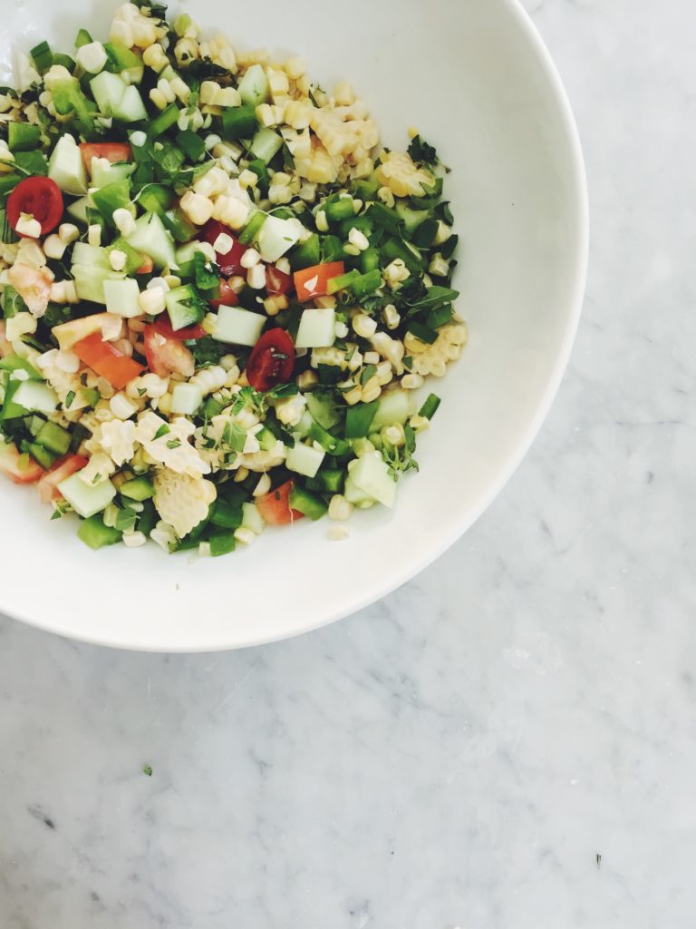 Easy Poblano Corn Picnic Salad via @simplyrealhealth