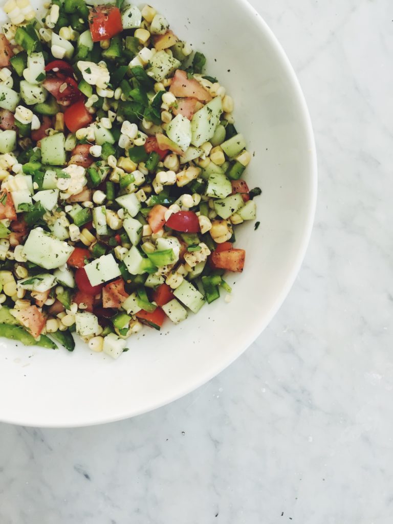 Easy Poblano Corn Picnic Salad via @simplyrealhealth