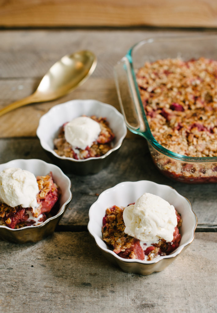 Strawberry-Rhubarb Crumble/Crisp via @simplyrealhealth. Gluten-free too!